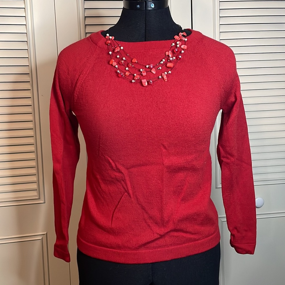 Banana Republic Merino Wool Pullover Sweater XS Red Women’s